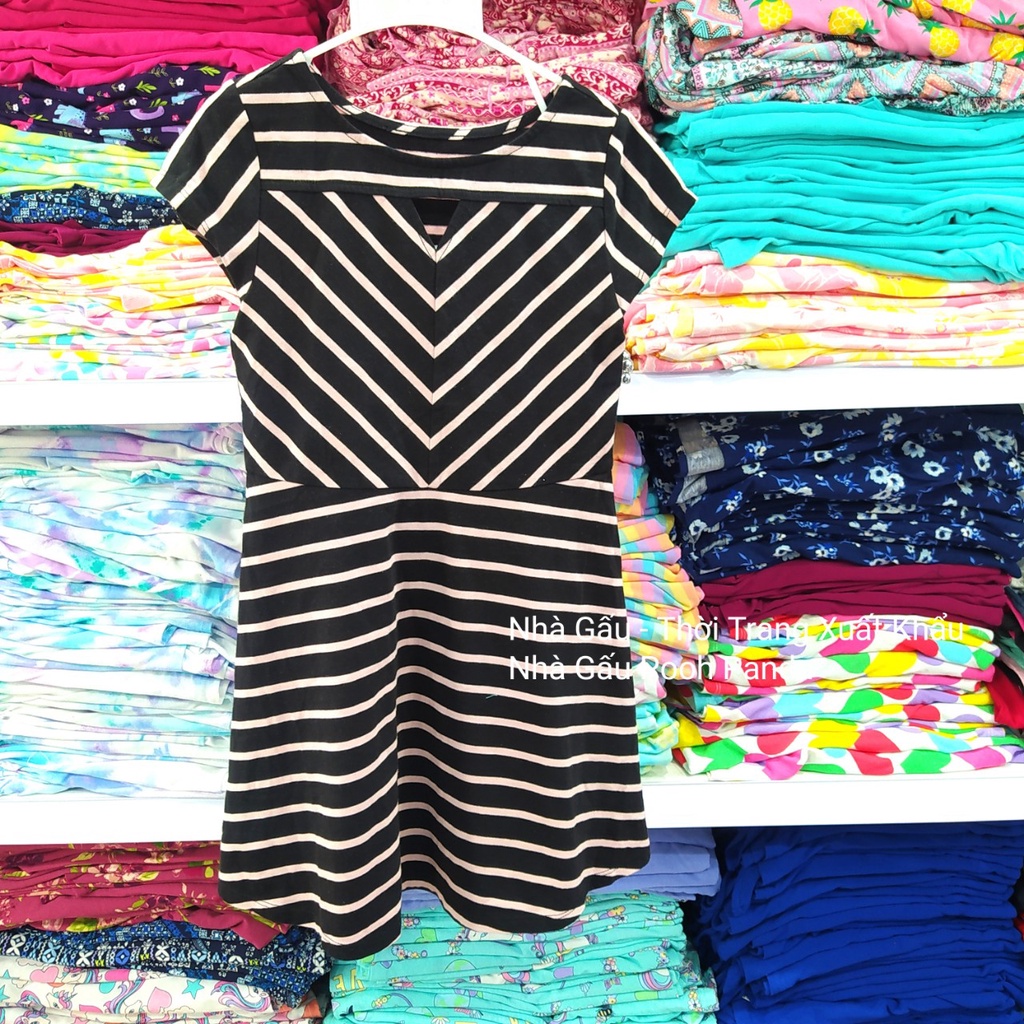 Đầm Place đen sọc ngang PLACE 5-6Y