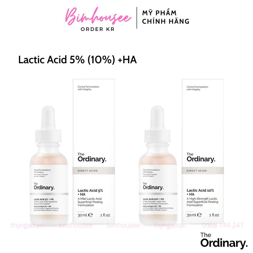 [Có Bill] Tinh chất Tẩy Tế Bào Chết - Cấp Nước The Ordinary Serum - Lactic Acid 5%+ HA 2% / Lactic Acid 10%+ HA 2%