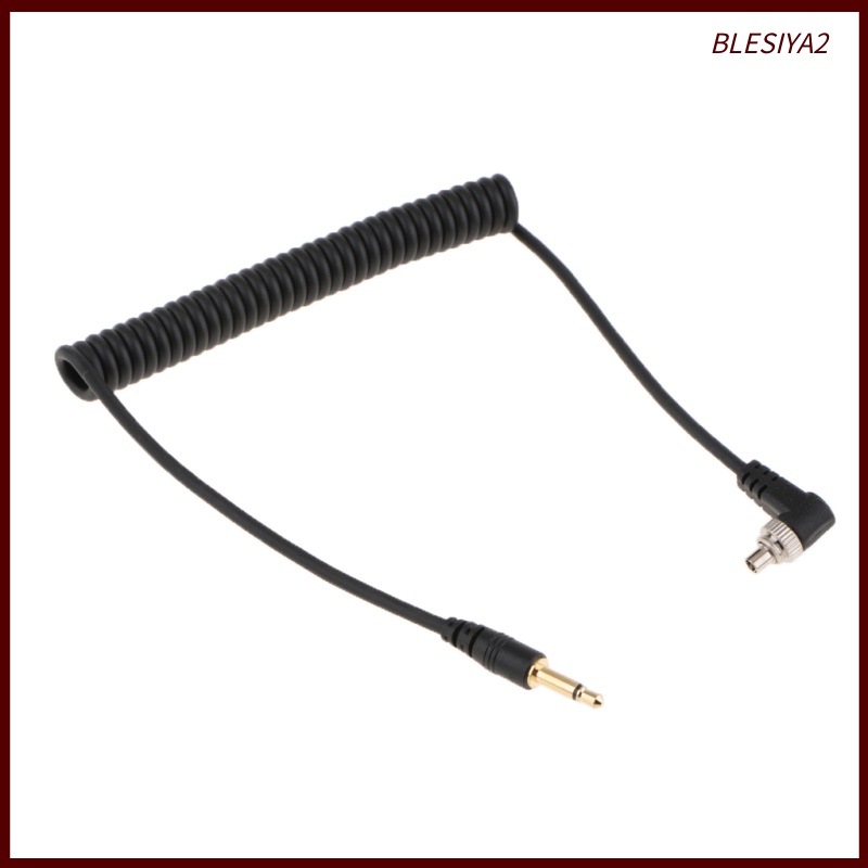 [BLESIYA2]3.5mm to Male Flash PC Sync Cable Screw Lock for Trigger Studio Light Camera
