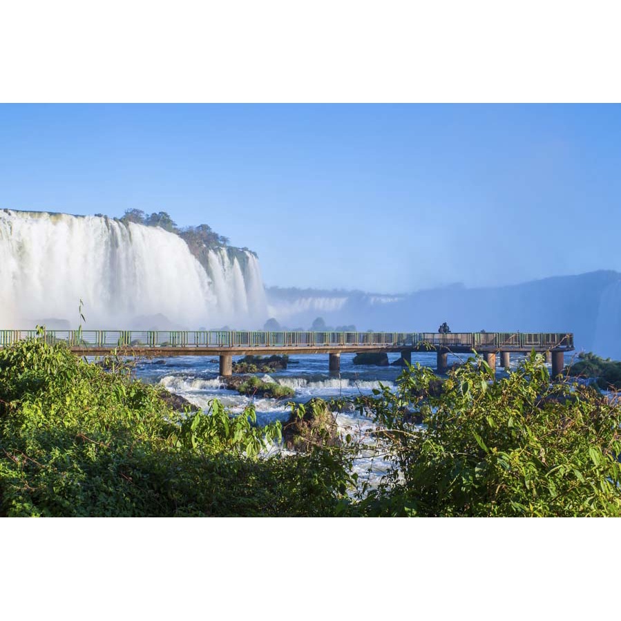 Tranh dán tường 3d thác nước thiên nhiên kỳ vĩ với núi non trập trùng, những bãi biển cát vàng hấp dẫn