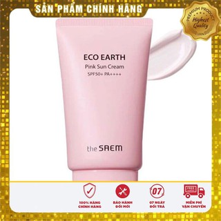 [CHÍNH HÃNG] Kem Chống Nắng THE SAEM ECO EARTH POWER PINK SUN CREAM (SPF 50+/PA)++++