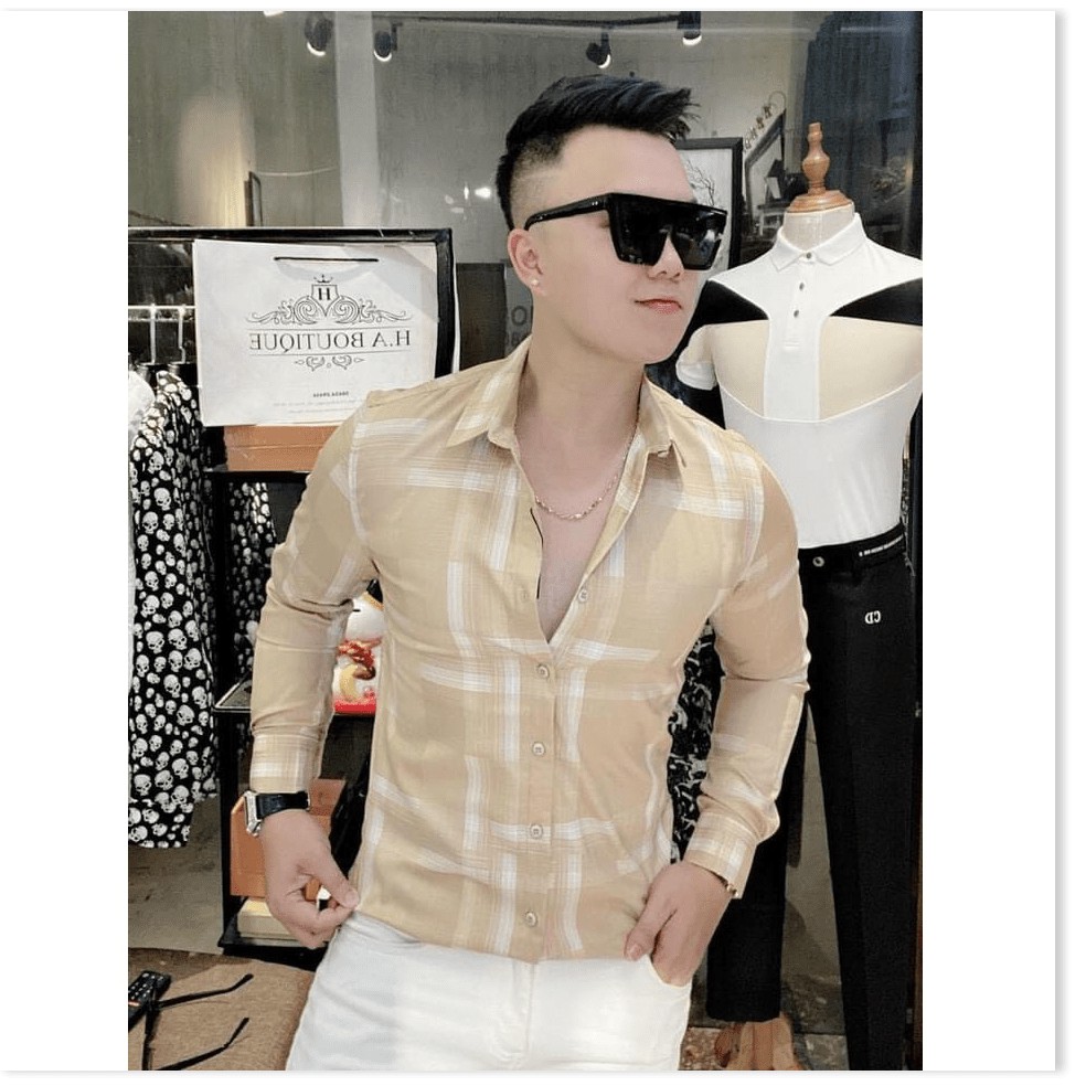 ÁO SƠ MI NAM 3D,KẺ VUÔNG,NHIỀU MÀU SẮC HOT NHẤT 2021 LANA FASHION