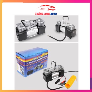 Bơm lốp ô tô 2 xy lanh INFLAT cắm tẩu 12V ô tô  hàng cao cấp Tặng kèm túi đựng + Bộ dây câu từ bình sang tẩu