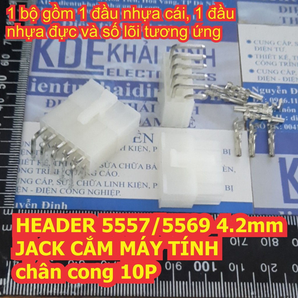 BỘ RỜI ĐẦU NHỰA ĐỰC, CÁI, LÕI SẮT ĐẦU NỐI HEADER 5557/5569 4.2mm JACK CẮM MÁY TÍNH chân cong các loại 2P ~ 22P kde6430