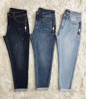 Quần jeans baggy 9 tấc co giãn xuất khẩu