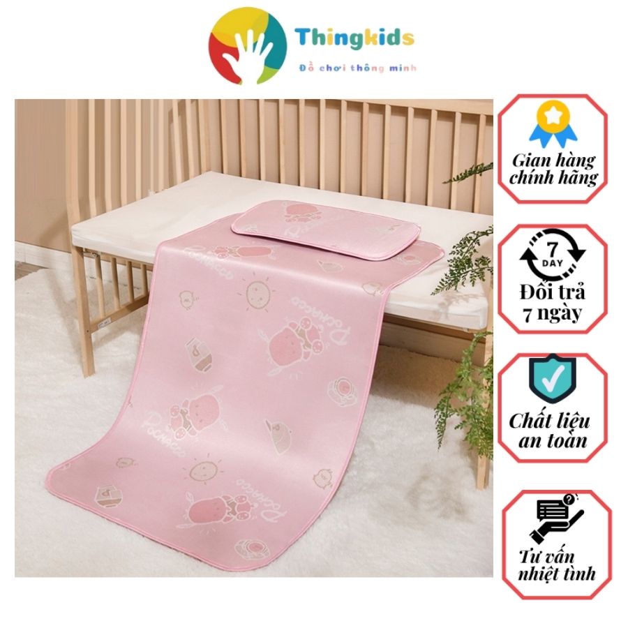 Chiếu lụa trẻ em kèm gối siêu mềm và thoáng - Thingkids