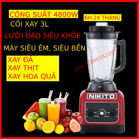 Máy Xay Sinh Tố Công Nghiệp NIKITOđa năng, Máy xay công nghiệp: xay thịt cá, rau củ quả, sinh tố, ngũ cốc, đồ khô