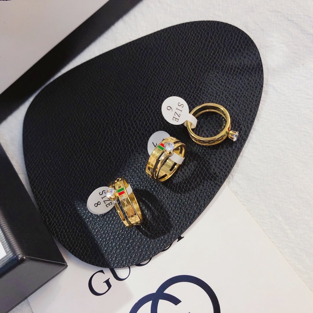 GUCCI Nhẫn đeo tay kim loại phong cách Hàn Quốc cho nữ 925