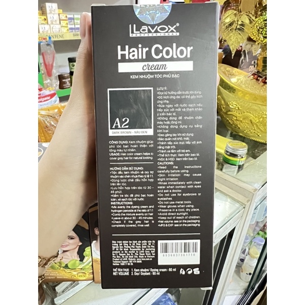 Nhuộm Nâu Đen Phủ Bạc Lavox A2