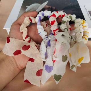 Dây cột tóc đính trái tim ngọt ngào phong cách hàn quốc