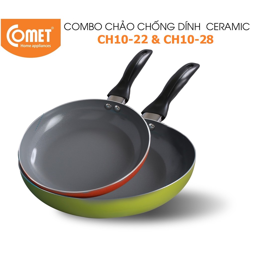 Combo chảo chống dính Ceramic COMET - CH10 - 22&amp;28