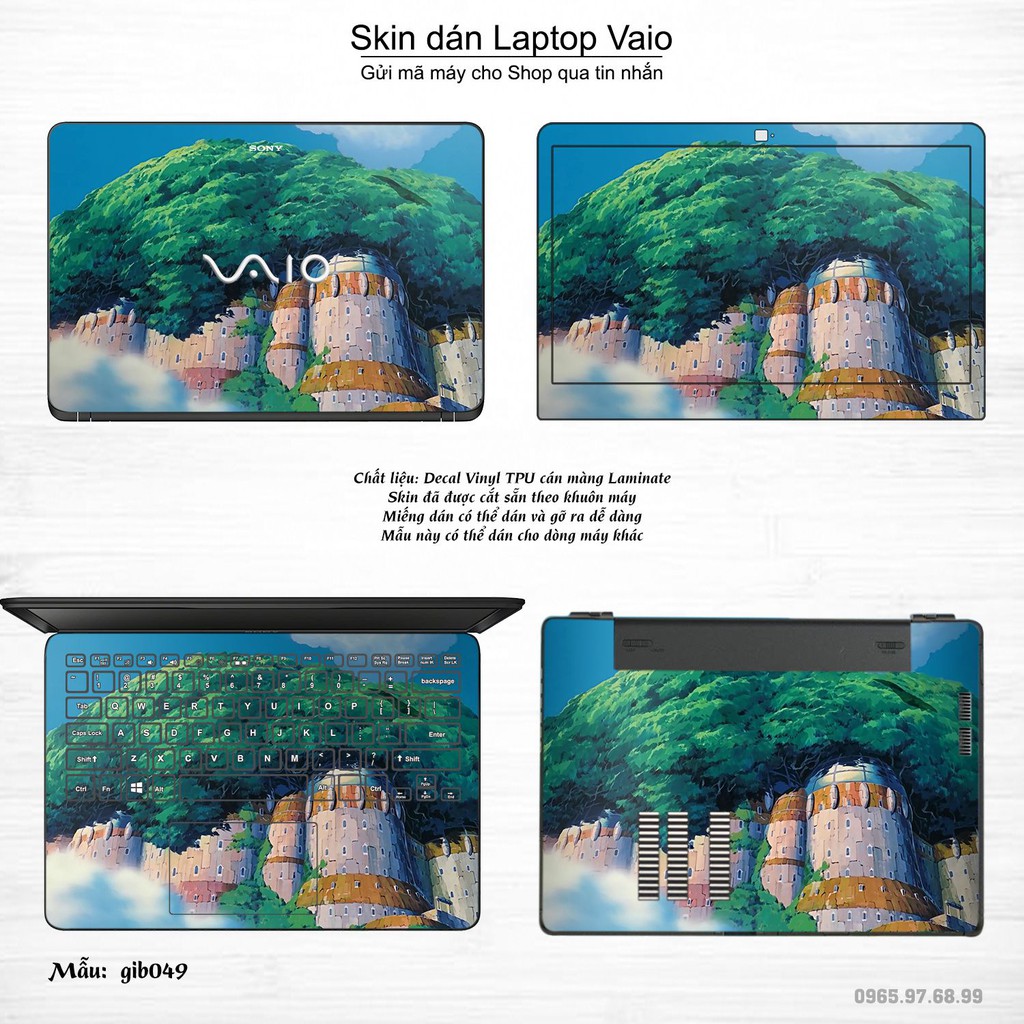 Skin dán Laptop Sony Vaio in hình Ghibli photo (inbox mã máy cho Shop)