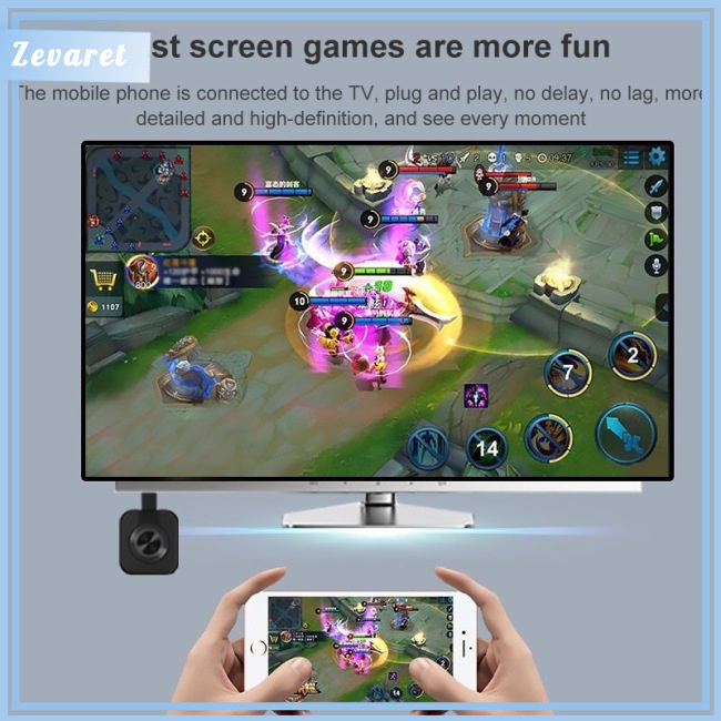 Bộ Chuyển Đổi Màn Hình Máy Chiếu Zevaret W13 Không Dây Độ Phân Giải Cao Hdmi Cho Điện Thoại Di Động / Máy Tính