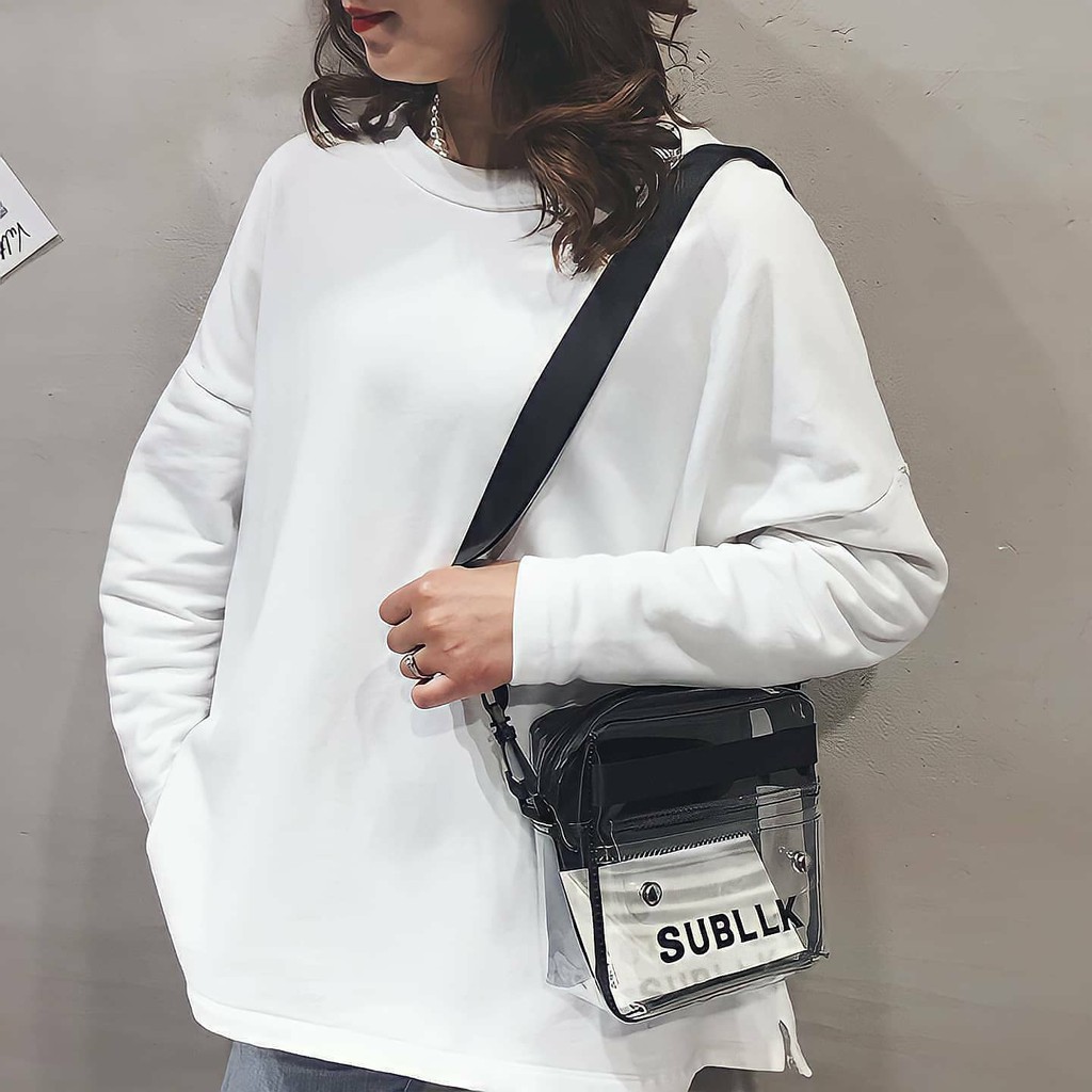 Túi đeo chéo nhựa PVC trong suốt kiểu dáng Unisex hiện đại | BigBuy360 - bigbuy360.vn