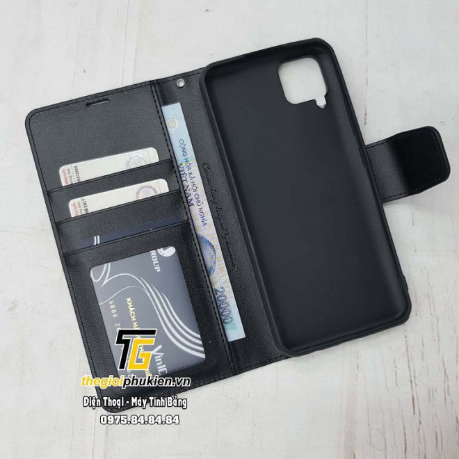 Bao da dạng ví Samsung Galaxy A12 hiệu Hanman có quai cài | BigBuy360 - bigbuy360.vn