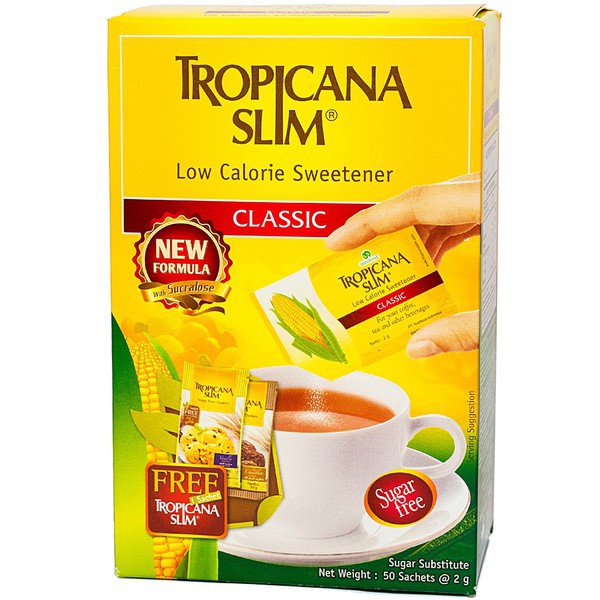 ✅ [CHÍNH HÃNG] Đường Bắp Ăn Kiêng Tropicana Slim Classic Sucraslose (50 gói x 2g)