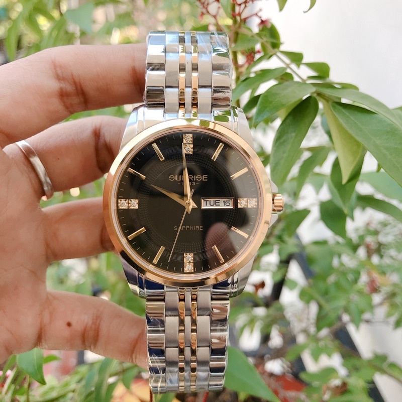 Đồng hồ Nam SUNRISE 1198SAD full hộp, thẻ chính hãng, kính sapphire chống xước chống nước tốt
