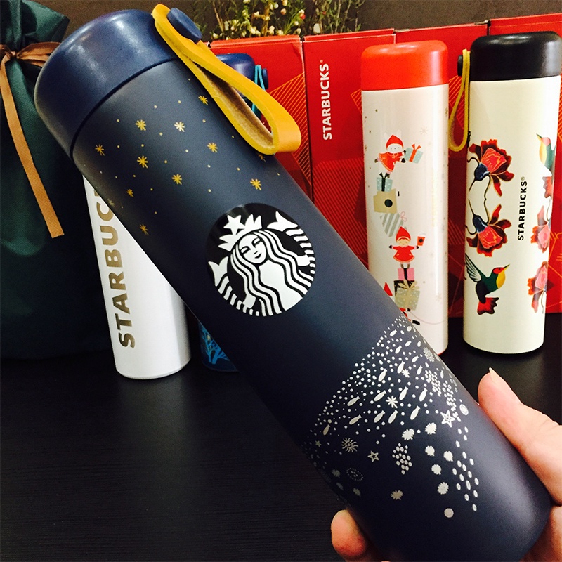 Ly starbucks cốc giữ nhiệt 473ml Thép không gỉ 304 Nàng tiên cá bằng hạt gỗ có hoa văn quà tặng cho bạn bè