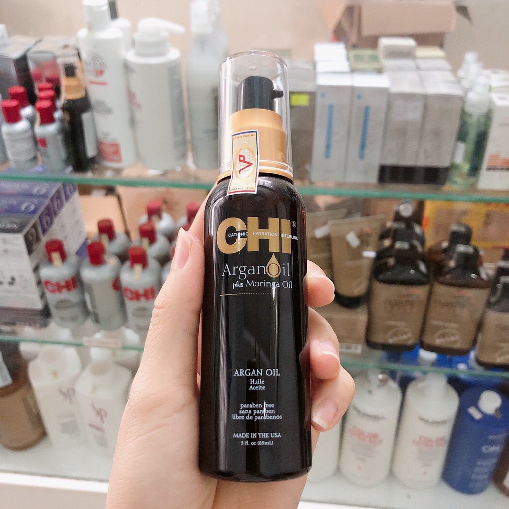 (CHÍNH HÃNG)Tinh dầu chăm sóc tóc cao cấp CHI Argan Oil Moringa 89ml