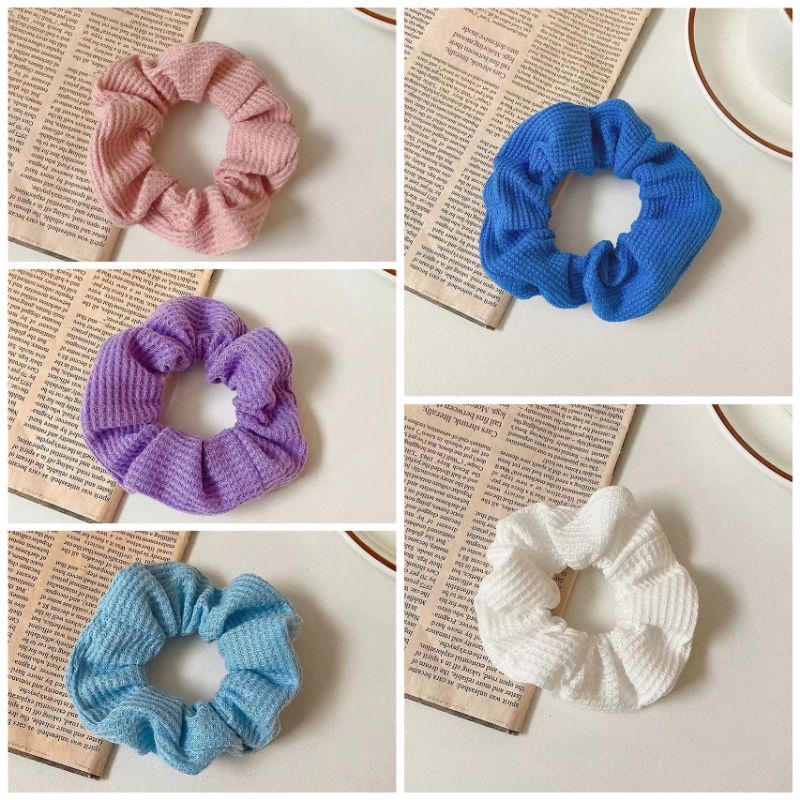 Dây Buộc Tóc Vải Scrunchies, Dây Cột Tóc Vải Trơn Nhiều Màu Xinh ắn, Phong Cách Hàn Quốc