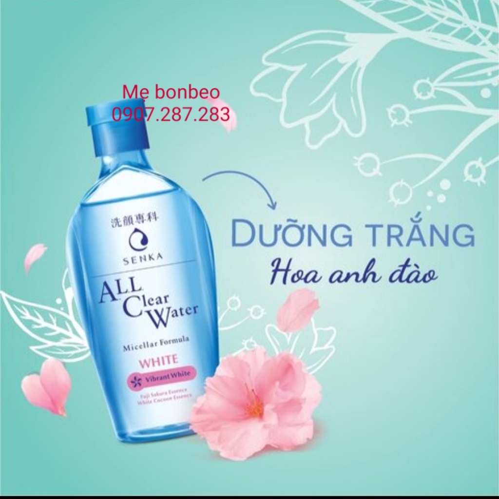 Nước tẩy trang dưỡng trắng Senka All Clear Water Micellar Formula White 230ml