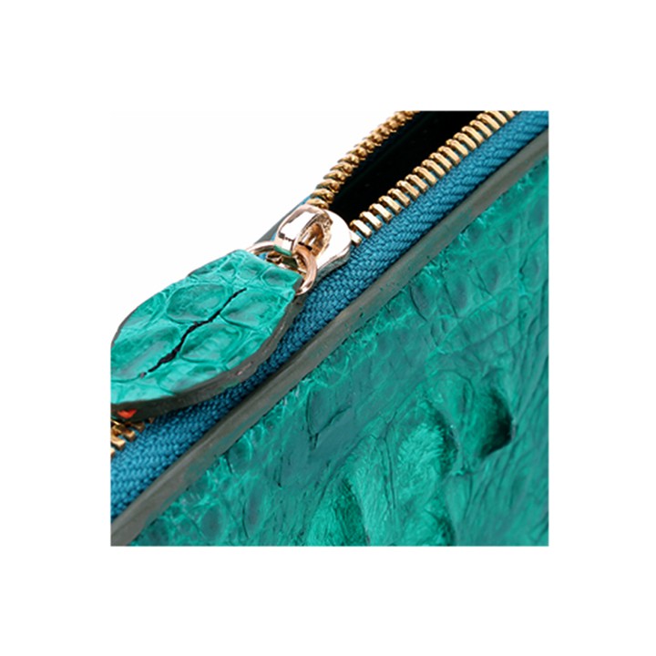 Ví nữ da cá sấu Huy Hoàng 2 khóa nguyên con màu xanh lá HP3269