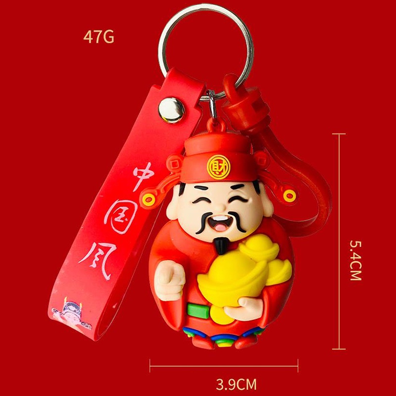 Móc Khóa May Mắn Hình Búp Bê Thần Tài