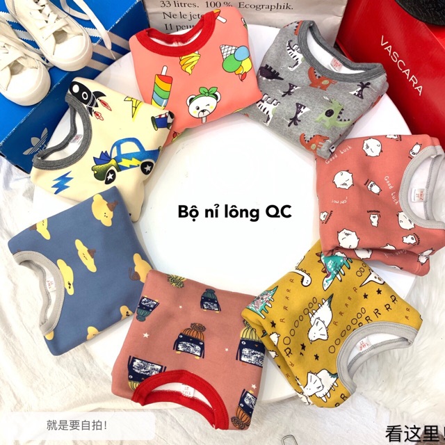 (XẢ KHO NGHỈ BÁN) Bộ nỉ lông hàng QCCC bé 13-25kg
