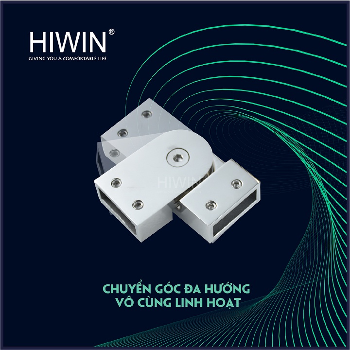 Chuyển góc đa hướng phòng tắm kính inox 304 mặt gương dùng cho ống 10x30mm HIWIN SB-616F