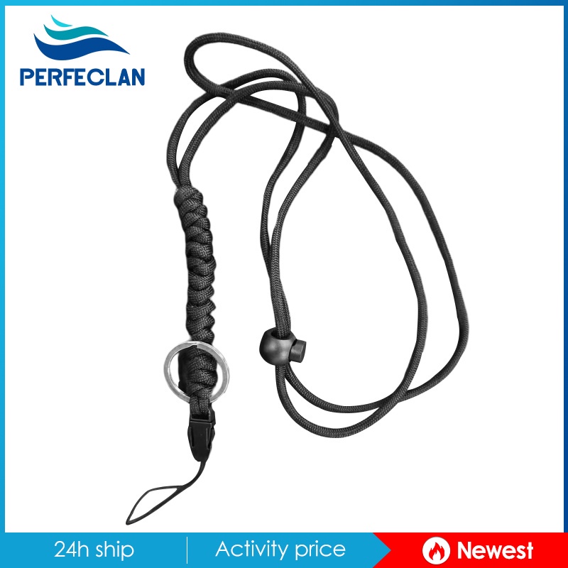 [Perfeclan] Móc Khóa Sinh Tồn Dây Bện Nhiều Màu Sắc Có Vòng Nhẫn Ngoài Trời