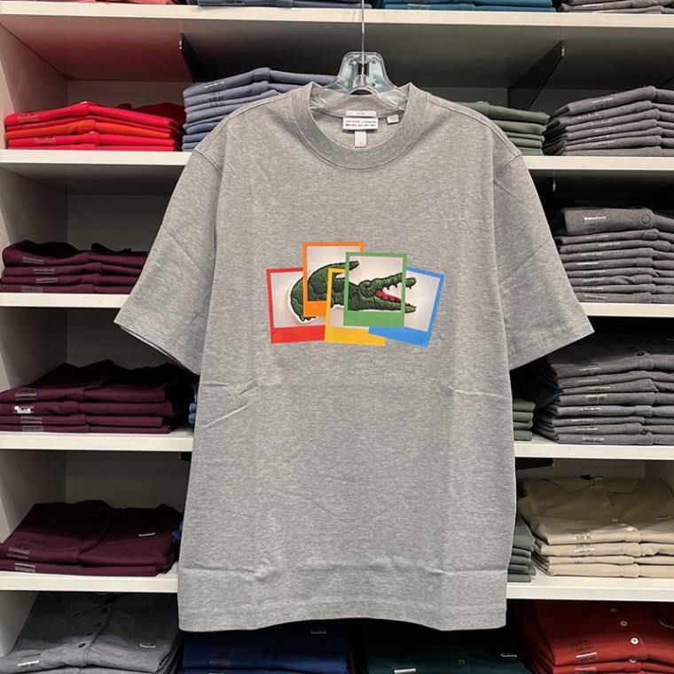 Áo Thun Cotton Ngắn Tay In Logo Lacoste Thời Trang Dành Cho Nam Và Nữ !