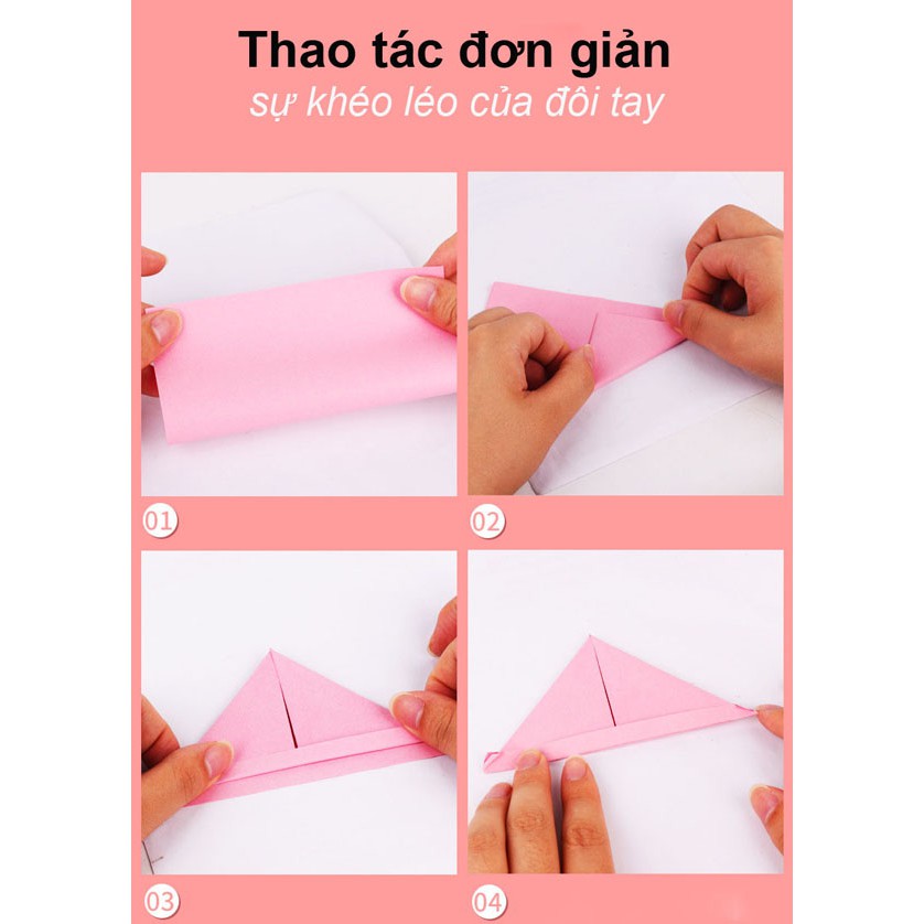 Gấp giấy origami, gấp hạc thủ công nhiều màu