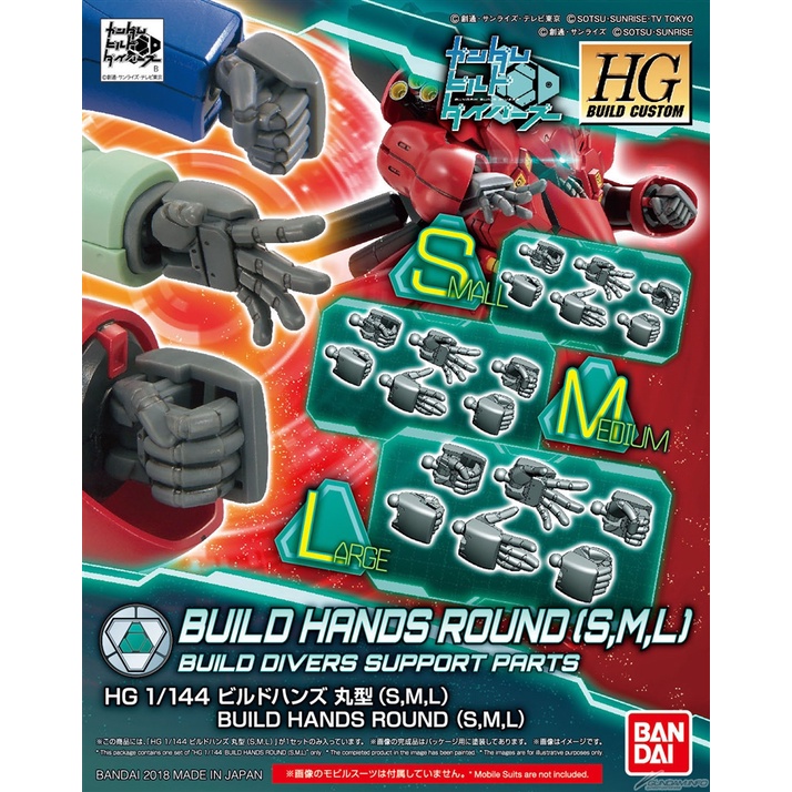 Bộ phụ kiện HGBC Build Hands Round Type [S,M,L]
