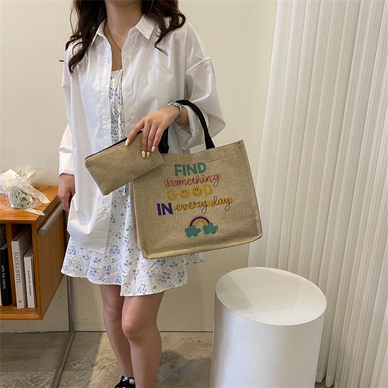 Túi cói Find Something Everyday mẫu mới đi du lịch đi biển đi chơi