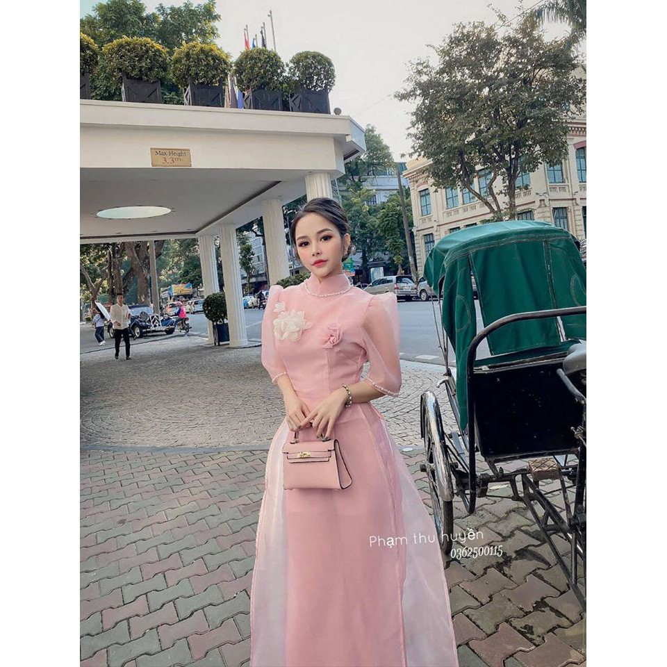 Áo dài nữ 🌸FREESHIP🌸 Sét voan áo dài xinh xắn + quần rộng