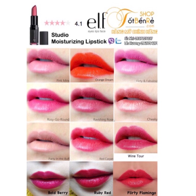 [Mua 1 Tặng 1] Son Elf Moisturizing Lipstick - son dưỡng có màu