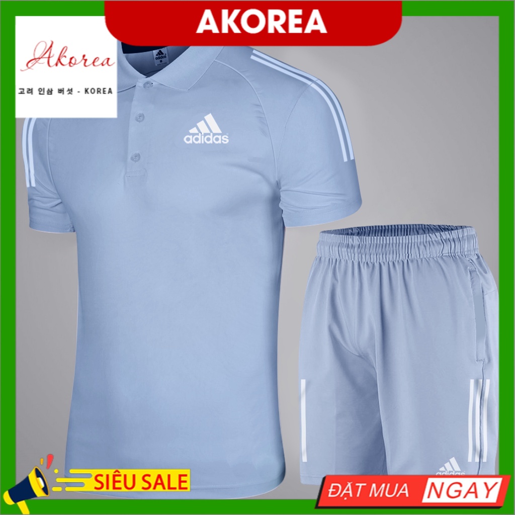 Áo thun nam ADIDAS tay ngắn cổ bẻ 100% cotton xuất khẩu