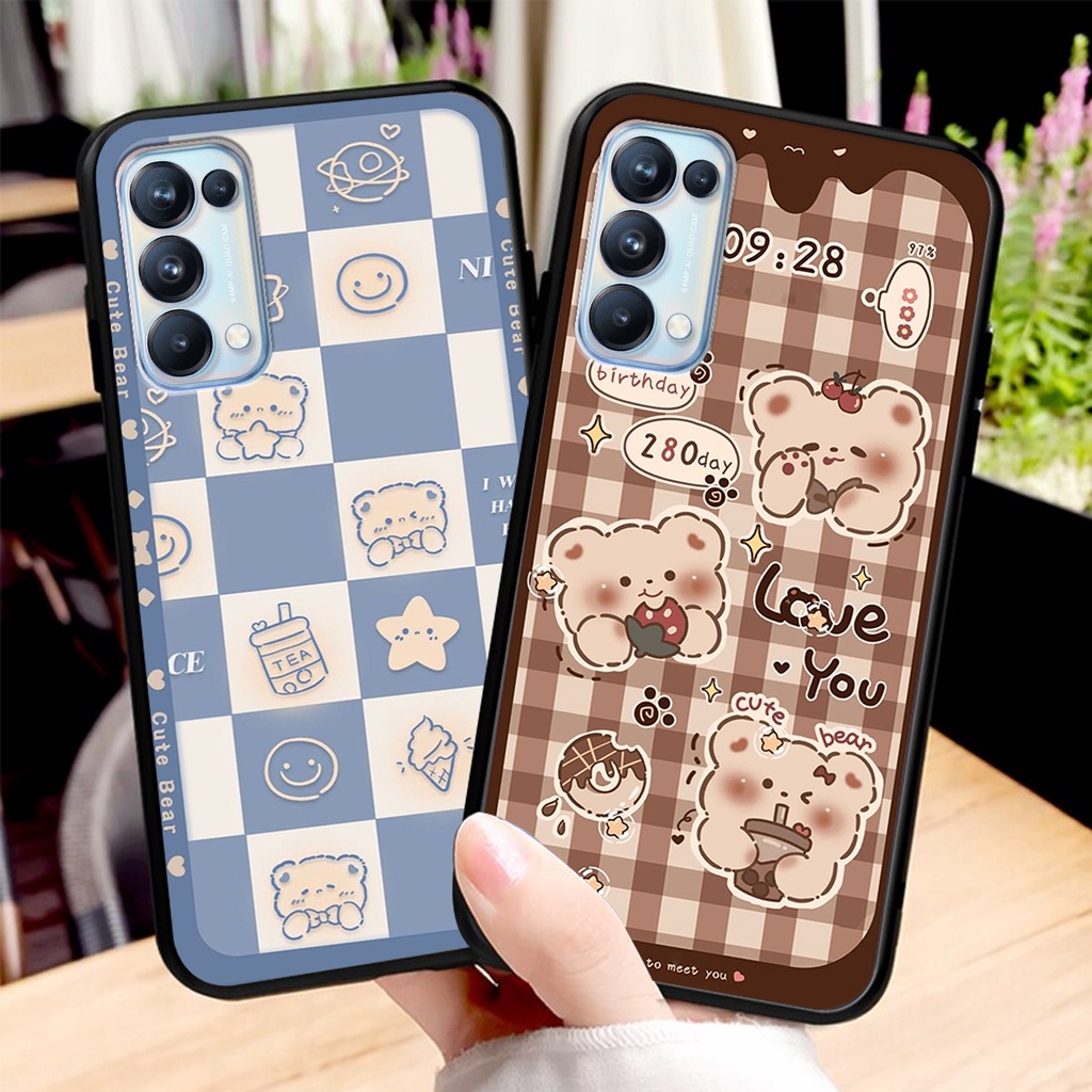 Ốp lưng Oppo RENO 5 in hình 3D GẤU cute be@r, soda, happy day cực hot ,thời thượng