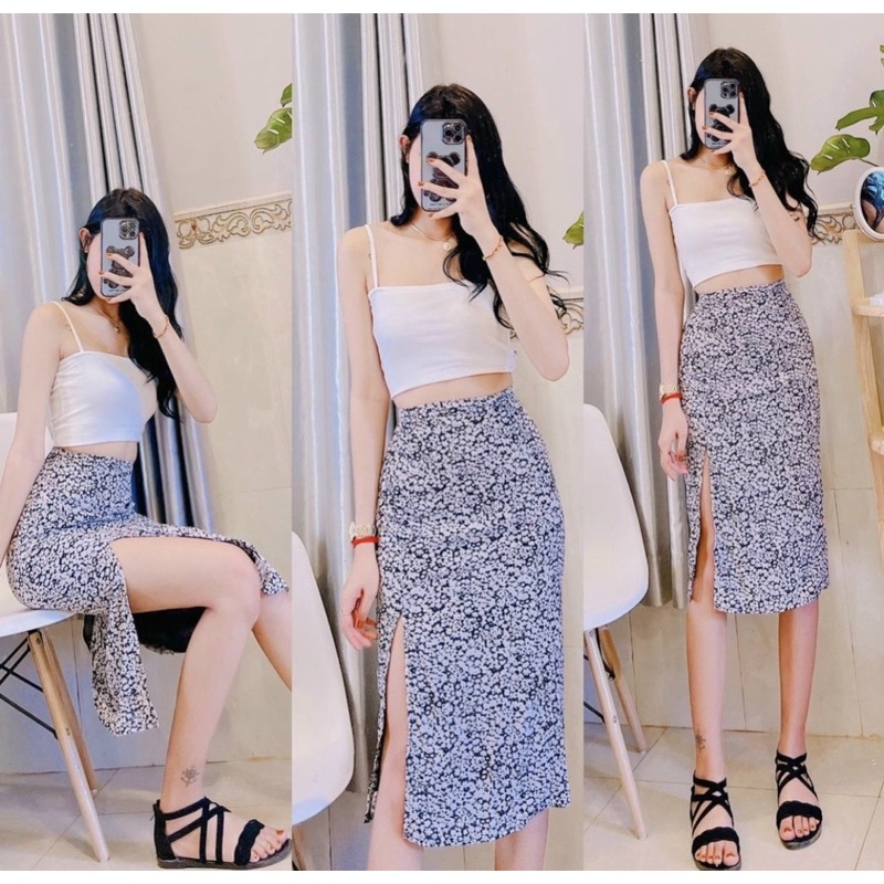 Chân váy hoa vintage siêu hot