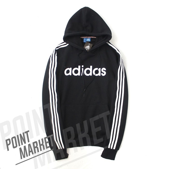 Áo Khoác Hoodie Adidas_3 Phối Sọc Màu Đen Cá Tính