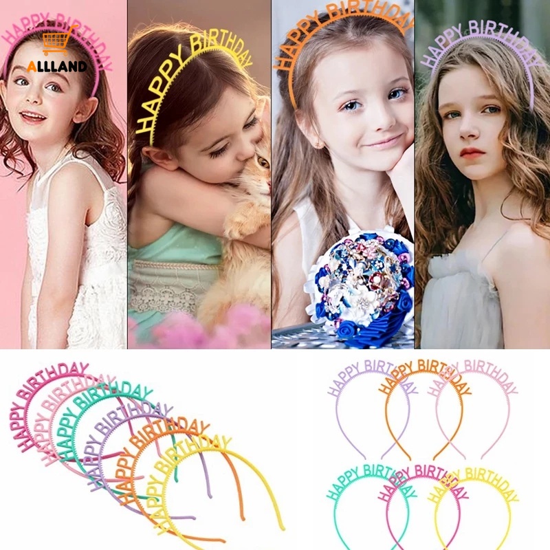 Băng đô nhựa in chữ Happy Birthday thời trang