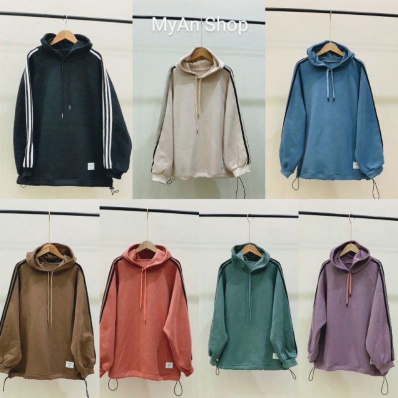 🌈ÁO HOODIE FORM RỘNG 3 SỌC VAI🍁