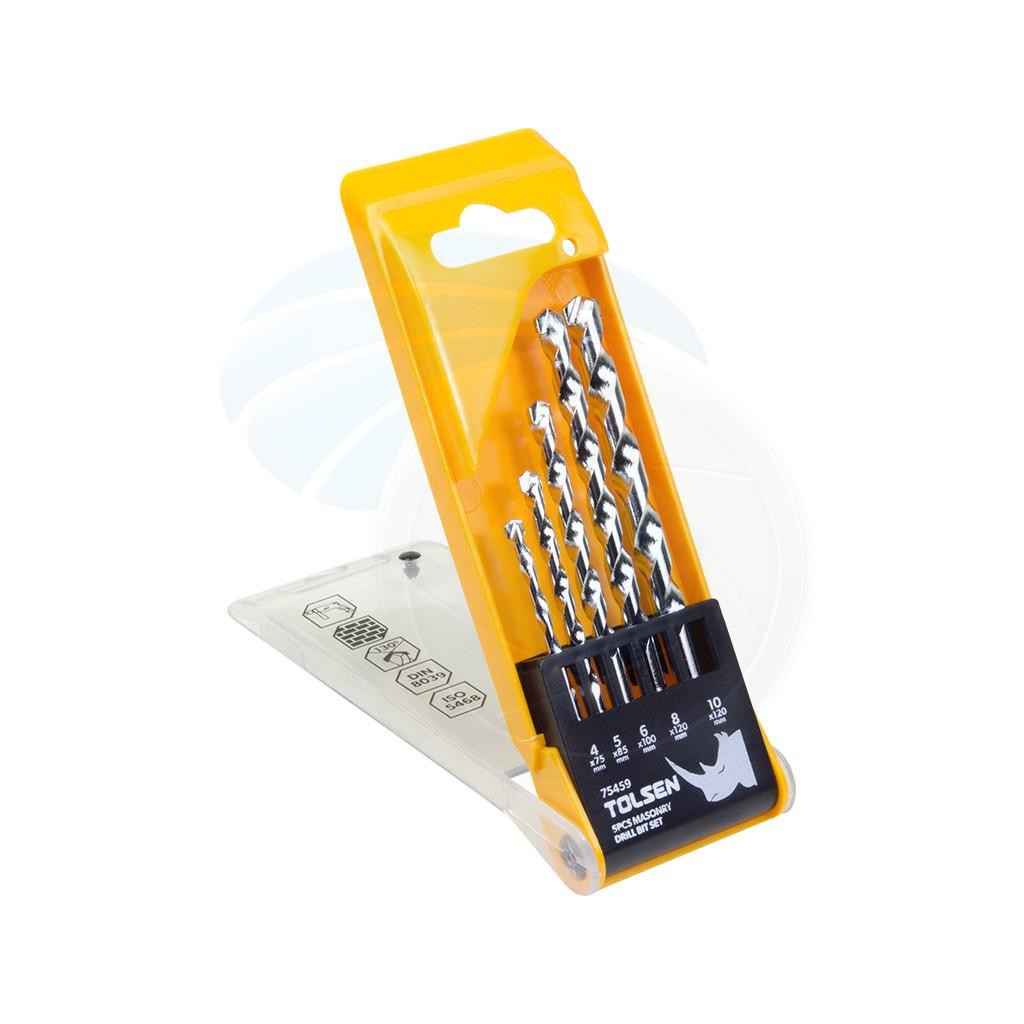 ⚡️FLASH SALE 50%⚡️{ Hàng chính_hãng}Mũi Khoan Tường Hộp 5 Cây ( 4 - 10mm ) Tolsen 75459