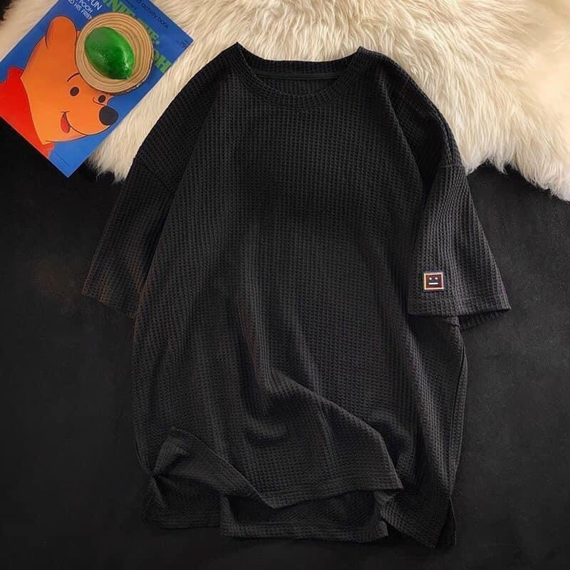 Áo Thun Tổ Ong Logo Mặt Cười L.Y Store Unisex 🌸Phông form rộng tay lỡ vintage 3158 đường phố hàn quốc Ulzzang🌸