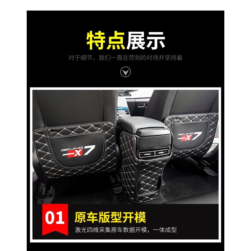 Combo ốp chống bẩn ⚡HÀNG CAO CẤP⚡ ốp chông bẩn lưng ghế và ốp điều hòa chất liệu da 6D xe Beijing X7