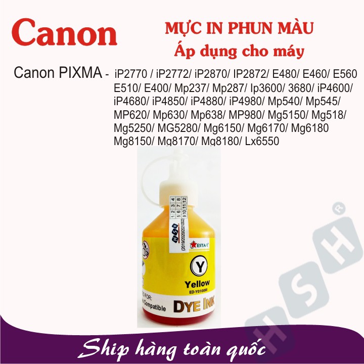 [GIÁ CỰC SỐC] Bộ 4 màu mực in phun CANON PIXMA - Đen, Xanh, Đỏ, Vàng - Box