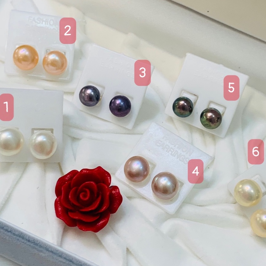 38. Bông tai nụ trai phối đồ xinh xắn | Độc lạ | Vintage Necklace|| Si Nhật | Japan | 2HAND | trang sức nhật bản