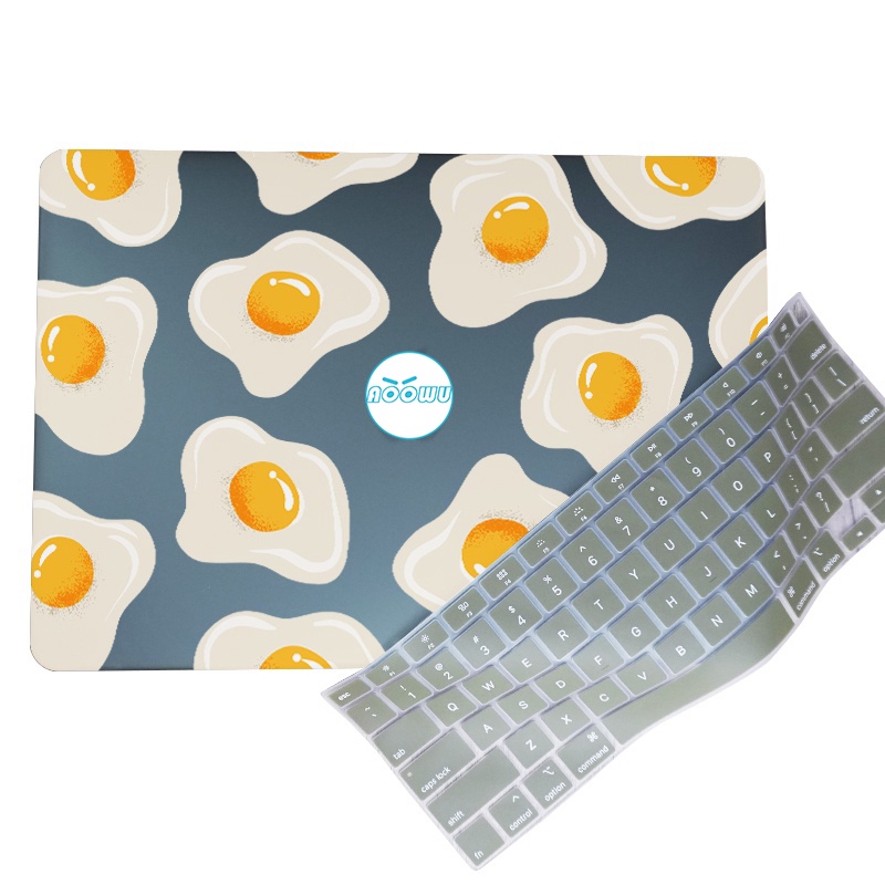 Vỏ máy tính xách tay Funny Fried Eggs có bàn phím cho MacBook mới nhất 2021 Pro 14 inch Pro 16 inch A2442 A2485 M1 Pro Max Air 13 Case 2020 A1932 A2179 A2337 Touch iD Pro 13 inch A2338 A2251 A2289