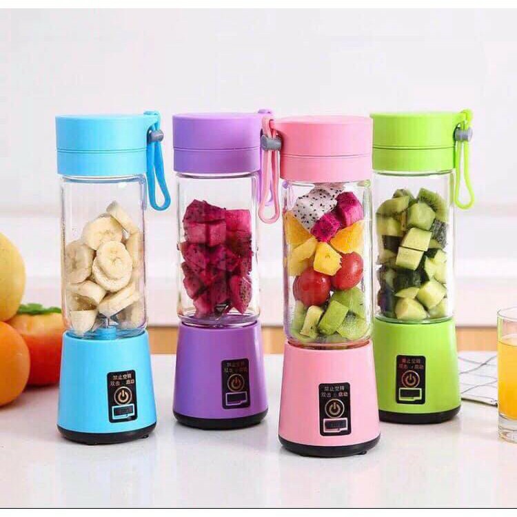 ♗℡Máy Xay Sinh Tố Cầm Tay Mini 6 Lưỡi Dao Sạc Pin Tích Điện Tiện Lợi, Hoa Quả Đa Năng