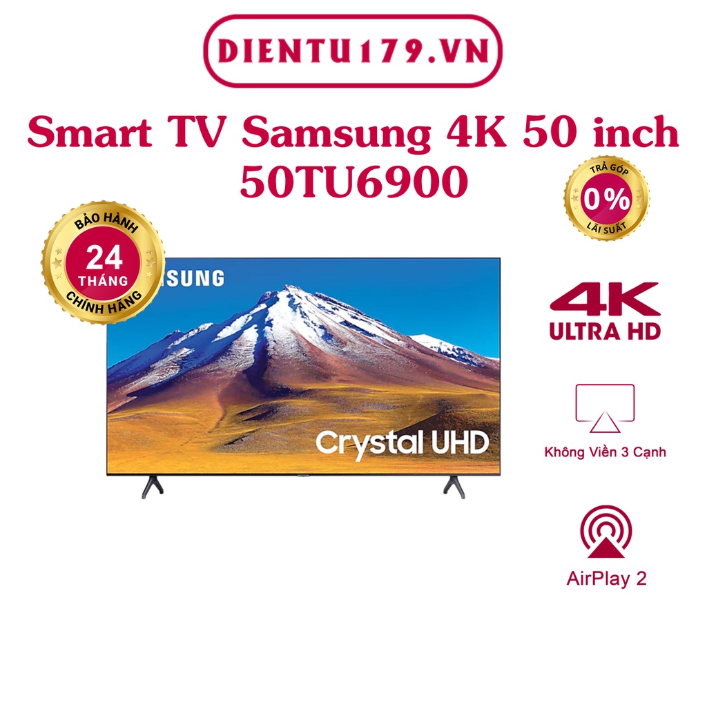 Hàng chính hãng - Smart Tivi Samsung 4K 50 inch 50TU6900,